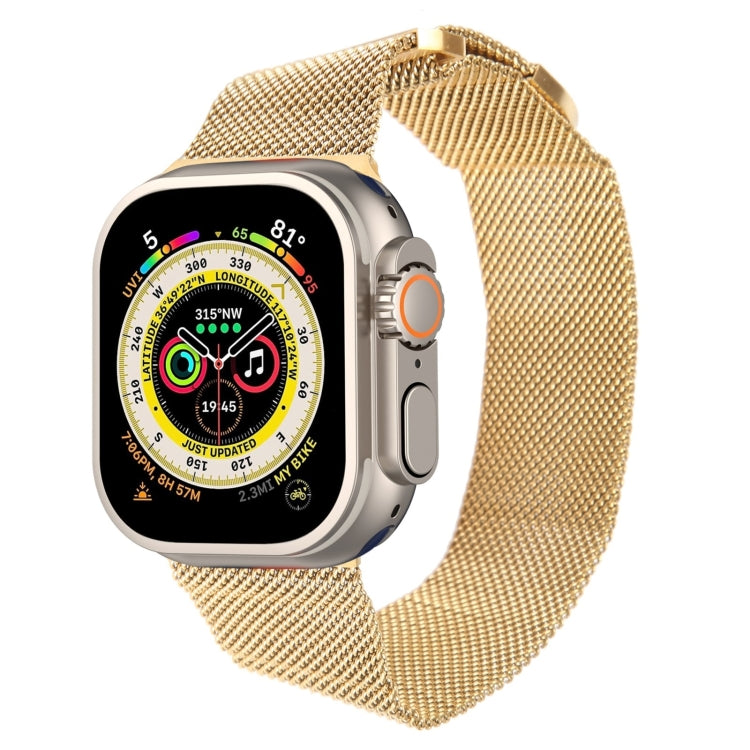 For Apple Watch Ultra 2 49mm Milanese Metal Magnetic Watch Band(Gold) - Watch Bands by PMC Jewellery | Online Shopping South Africa | PMC Jewellery