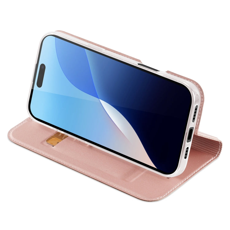 For iPhone 16 Pro DUX DUCIS Skin Pro Series Flip Leather Phone Case(Rose Gold) - iPhone 16 Pro Cases by DUX DUCIS | Online Shopping South Africa | PMC Jewellery | Buy Now Pay Later Mobicred