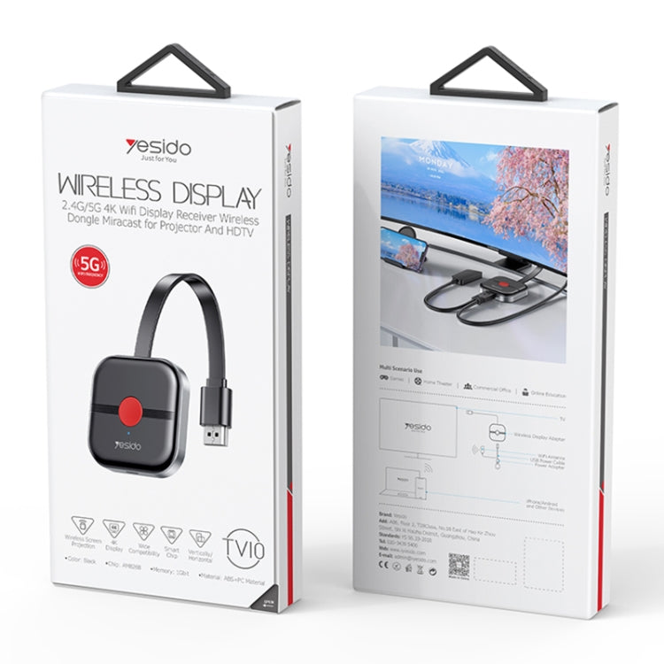 Yesido TV10 HD Wireless Screen Display Receiver, Specification:5G+4K(Black) - free shipping - PMC TechLife - Order now!