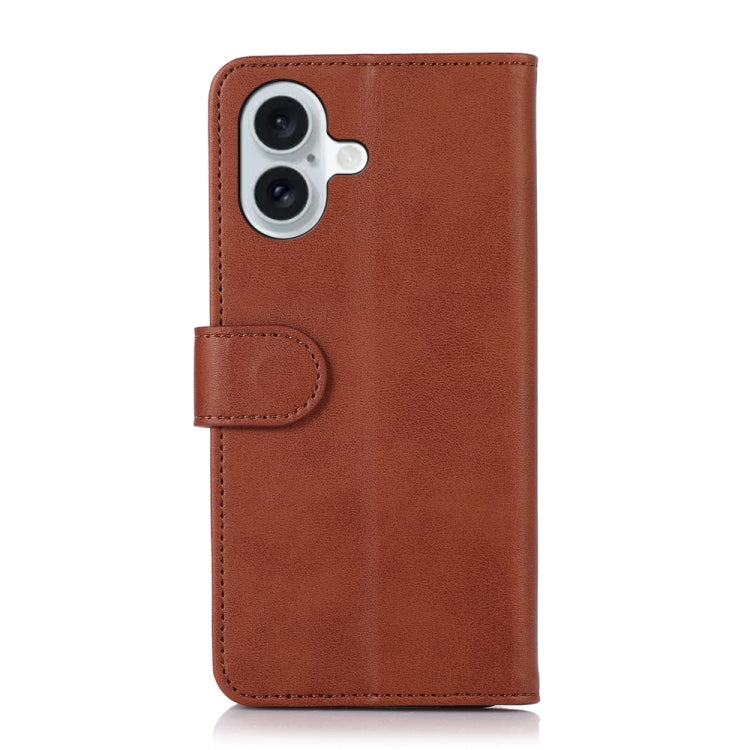 For iPhone 16 Plus Cow Texture Leather Phone Case(Brown) - iPhone 16 Plus Cases by PMC Jewellery | Online Shopping South Africa | PMC Jewellery | Buy Now Pay Later Mobicred