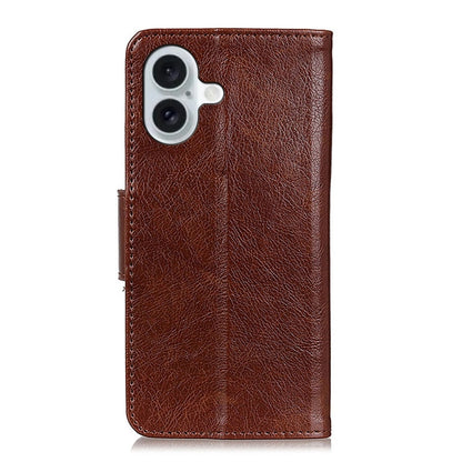 For iPhone 16 Plus Nappa Texture Leather Case(Brown) - iPhone 16 Plus Cases by PMC Jewellery | Online Shopping South Africa | PMC Jewellery | Buy Now Pay Later Mobicred