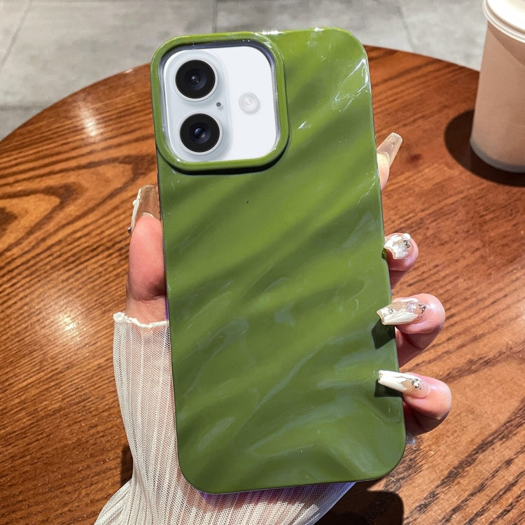 For iPhone 16 Plus Solid Color Wave Texture TPU Phone Case(Green) - iPhone 16 Plus Cases by PMC Jewellery | Online Shopping South Africa | PMC Jewellery | Buy Now Pay Later Mobicred