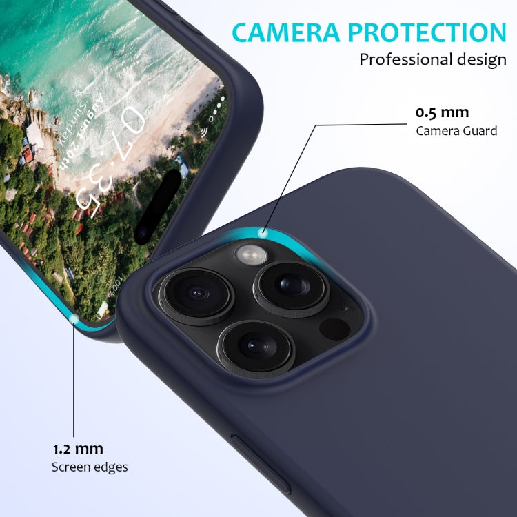 For iPhone 16 Pro Max Solid Color Silicone Phone Case(Midnight Blue) - More iPhone Cases by PMC Jewellery | Online Shopping South Africa | PMC Jewellery | Buy Now Pay Later Mobicred