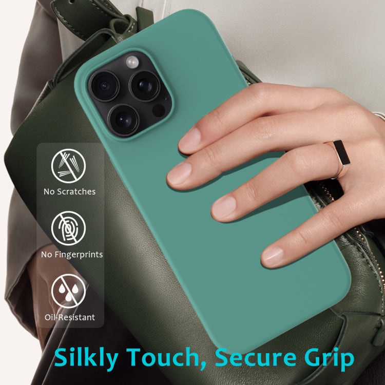 For iPhone 16 Pro Solid Color Silicone Phone Case(Pine Needle Green) - More iPhone Cases by PMC Jewellery | Online Shopping South Africa | PMC Jewellery | Buy Now Pay Later Mobicred