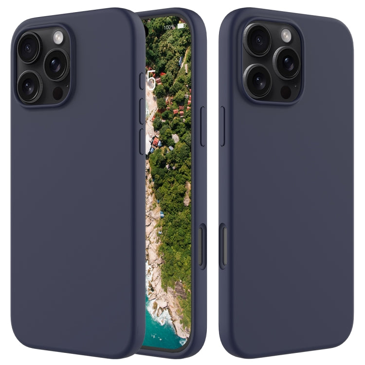 For iPhone 16 Pro Solid Color Silicone Phone Case(Midnight Blue) - More iPhone Cases by PMC Jewellery | Online Shopping South Africa | PMC Jewellery | Buy Now Pay Later Mobicred