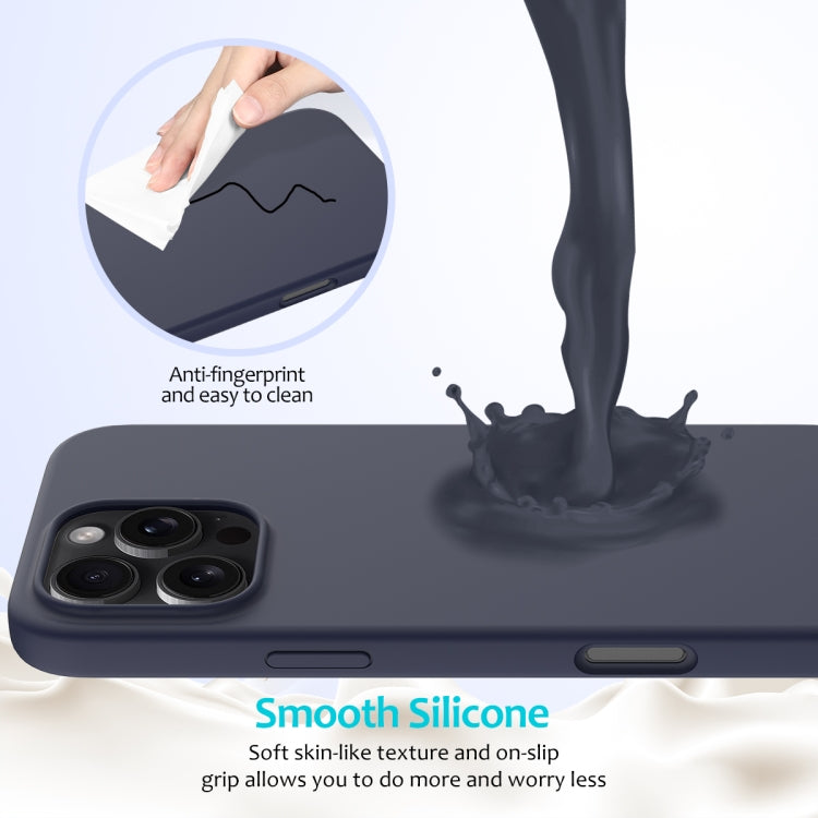 For iPhone 16 Pro Solid Color Silicone Phone Case(Midnight Blue) - More iPhone Cases by PMC Jewellery | Online Shopping South Africa | PMC Jewellery | Buy Now Pay Later Mobicred