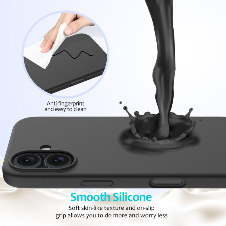 For iPhone 16 Plus Solid Color Silicone Phone Case(Black) - More iPhone Cases by PMC Jewellery | Online Shopping South Africa | PMC Jewellery | Buy Now Pay Later Mobicred