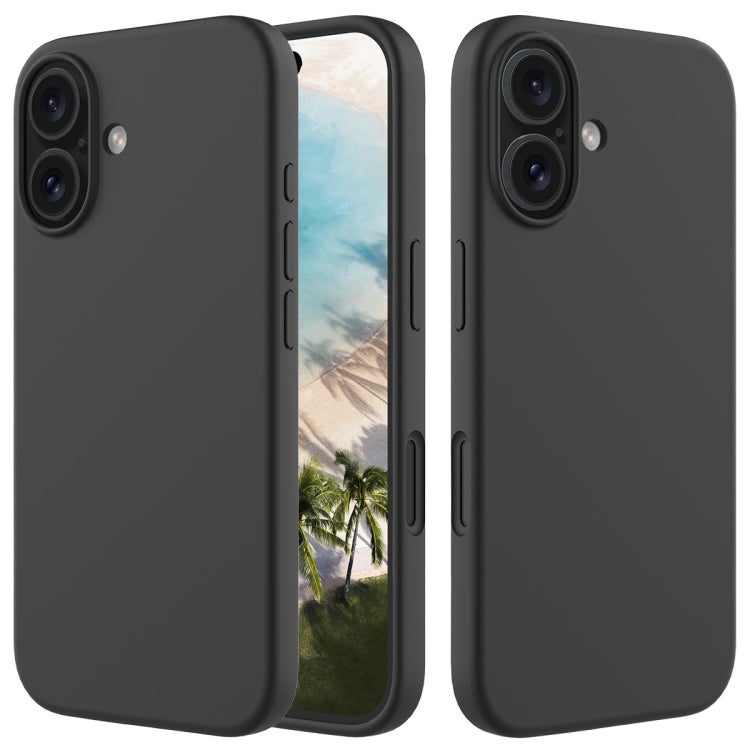 For iPhone 16 Solid Color Silicone Phone Case(Black) - More iPhone Cases by PMC Jewellery | Online Shopping South Africa | PMC Jewellery | Buy Now Pay Later Mobicred