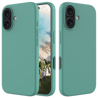 For iPhone 16 Solid Color Silicone Phone Case(Pine Needle Green) - More iPhone Cases by PMC Jewellery | Online Shopping South Africa | PMC Jewellery | Buy Now Pay Later Mobicred