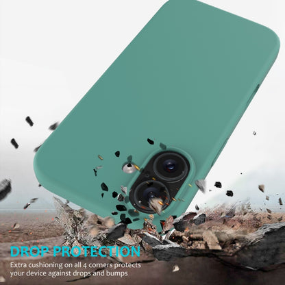 For iPhone 16 Solid Color Silicone Phone Case(Pine Needle Green) - More iPhone Cases by PMC Jewellery | Online Shopping South Africa | PMC Jewellery | Buy Now Pay Later Mobicred