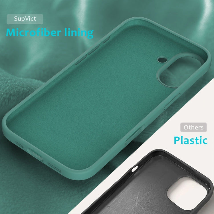 For iPhone 16 Solid Color Silicone Phone Case(Pine Needle Green) - More iPhone Cases by PMC Jewellery | Online Shopping South Africa | PMC Jewellery | Buy Now Pay Later Mobicred