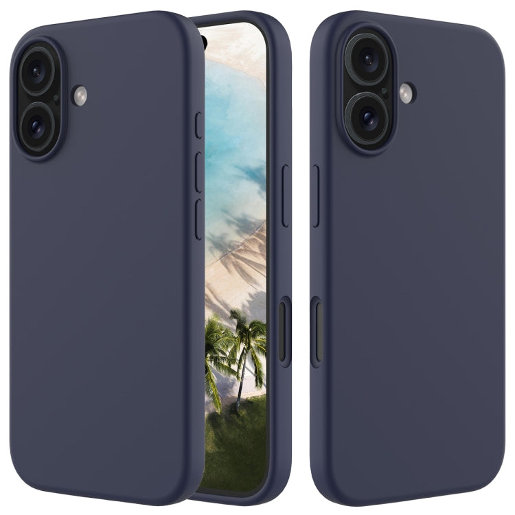 For iPhone 16 Solid Color Silicone Phone Case(Midnight Blue) - More iPhone Cases by PMC Jewellery | Online Shopping South Africa | PMC Jewellery | Buy Now Pay Later Mobicred