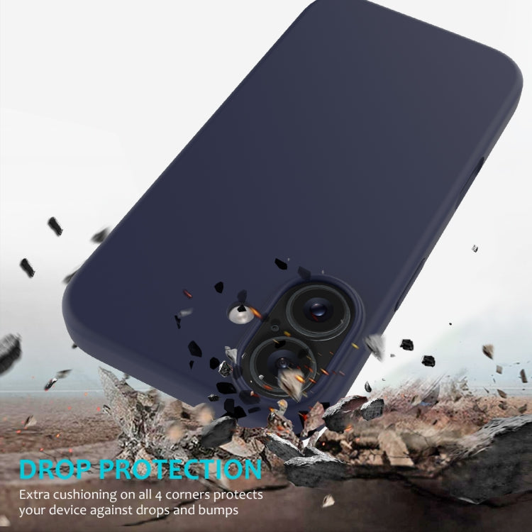 For iPhone 16 Solid Color Silicone Phone Case(Midnight Blue) - More iPhone Cases by PMC Jewellery | Online Shopping South Africa | PMC Jewellery | Buy Now Pay Later Mobicred