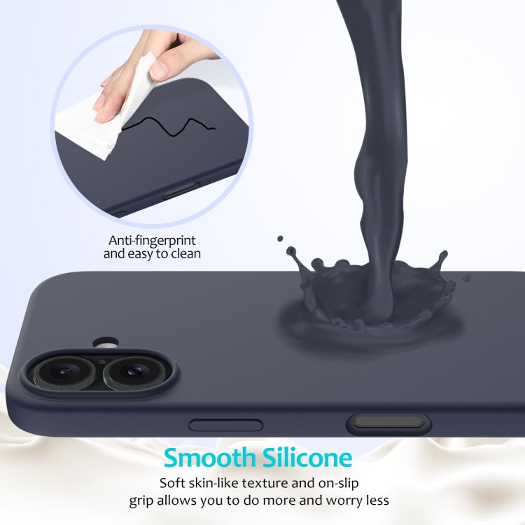 For iPhone 16 Solid Color Silicone Phone Case(Midnight Blue) - More iPhone Cases by PMC Jewellery | Online Shopping South Africa | PMC Jewellery | Buy Now Pay Later Mobicred