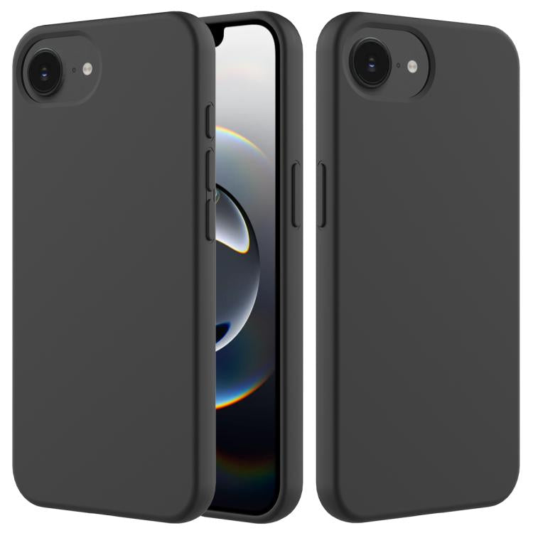 For iPhone 16e Solid Color Silicone Phone Case(Black) - iPhone 16e Cases by PMC TechLife | Online Shopping South Africa | PMC TechLife | Buy Now Pay Later Mobicred