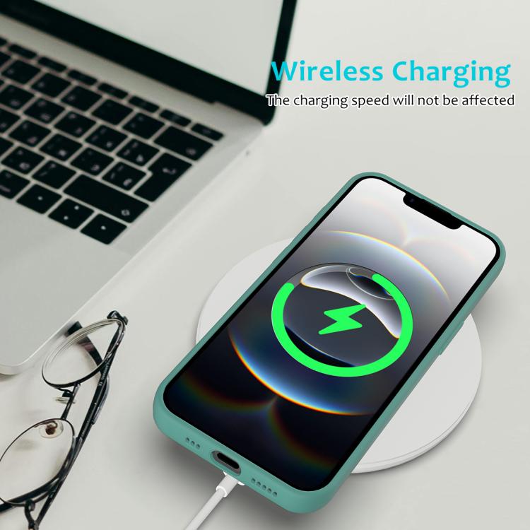 For iPhone 16e Solid Color Silicone Phone Case(Pine Needle Green) - iPhone 16e Cases by PMC TechLife | Online Shopping South Africa | PMC TechLife | Buy Now Pay Later Mobicred
