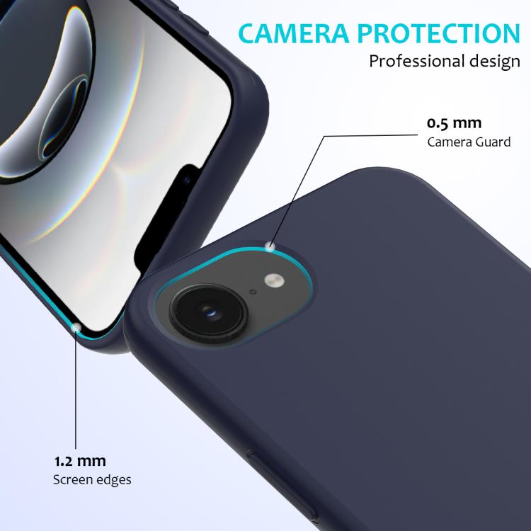 For iPhone 16e Solid Color Silicone Phone Case(Midnight Blue) - iPhone 16e Cases by PMC TechLife | Online Shopping South Africa | PMC TechLife | Buy Now Pay Later Mobicred