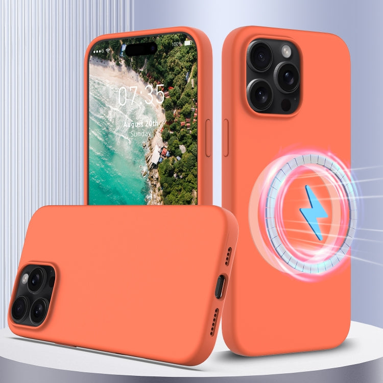 For iPhone 16 Pro Max Shockproof Silicone Magsafe Phone Case(Gold Orange) - iPhone 16 Pro Max Cases by PMC TechLife | Online Shopping South Africa | PMC TechLife | Buy Now Pay Later Mobicred