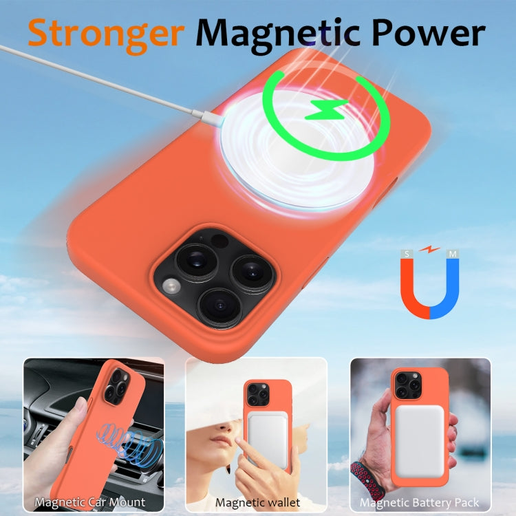 For iPhone 16 Pro Shockproof Silicone Magsafe Phone Case(Gold Orange) - iPhone 16 Pro Cases by PMC Jewellery | Online Shopping South Africa | PMC Jewellery | Buy Now Pay Later Mobicred