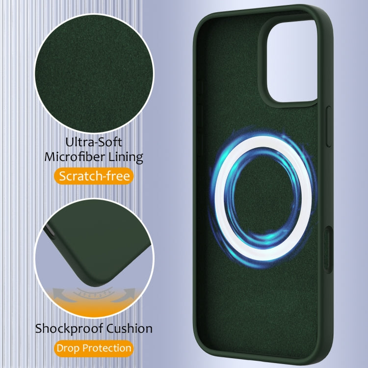 For iPhone 16 Pro Shockproof Silicone Magsafe Phone Case(Dark Green) - iPhone 16 Pro Cases by PMC Jewellery | Online Shopping South Africa | PMC Jewellery | Buy Now Pay Later Mobicred