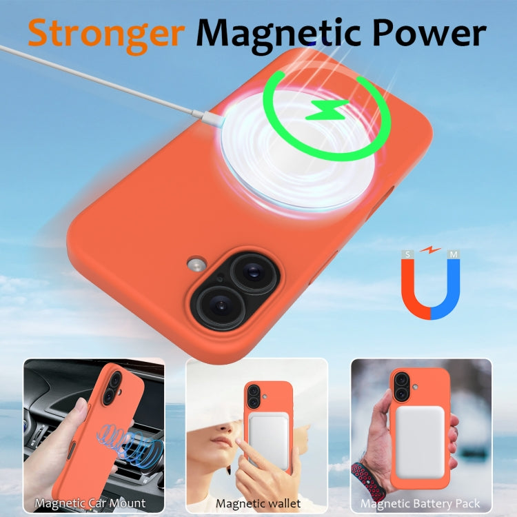 For iPhone 16 Plus Shockproof Silicone Magsafe Phone Case(Gold Orange) - iPhone 16 Plus Cases by PMC TechLife | Online Shopping South Africa | PMC TechLife | Buy Now Pay Later Mobicred