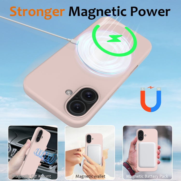 For iPhone 16 Shockproof Silicone Magsafe Phone Case(Sand Pink) - free shipping - PMC TechLife - Order now!