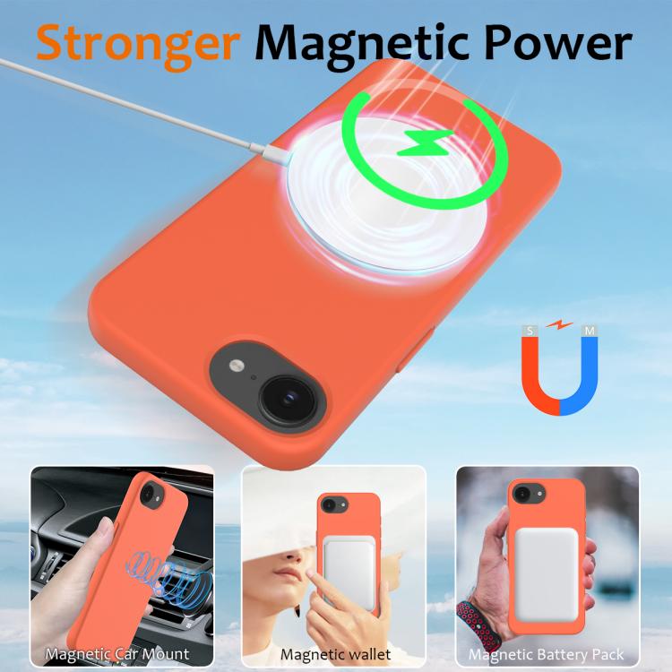 For iPhone 16e Shockproof Silicone Magsafe Phone Case(Gold Orange) - iPhone 16e Cases by PMC TechLife | Online Shopping South Africa | PMC TechLife | Buy Now Pay Later Mobicred