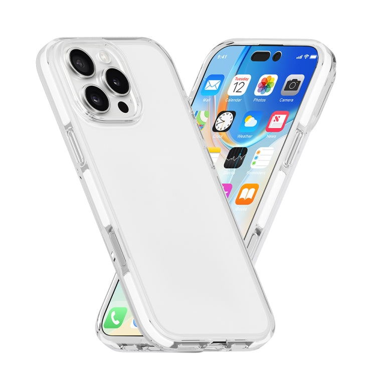 For iPhone 16 Pro Max Two-color Shockproof High Transparency TPU Phone Case(White) - iPhone 16 Pro Max Cases by PMC Jewellery | Online Shopping South Africa | PMC Jewellery | Buy Now Pay Later Mobicred