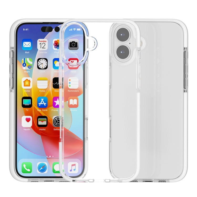 For iPhone 16 Two-color Shockproof High Transparency TPU Phone Case(White) - iPhone 16 Cases by PMC Jewellery | Online Shopping South Africa | PMC Jewellery | Buy Now Pay Later Mobicred