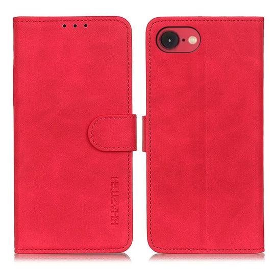 For iPhone 16e KHAZNEH Retro Texture Leather Phone Case(Red) - iPhone 16e Cases by PMC Jewellery | Online Shopping South Africa | PMC Jewellery | Buy Now Pay Later Mobicred