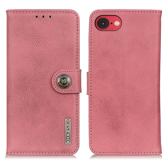 For iPhone 16e KHAZNEH Cowhide Texture Horizontal Flip Leather Phone Case(Pink) - iPhone 16e Cases by PMC Jewellery | Online Shopping South Africa | PMC Jewellery | Buy Now Pay Later Mobicred