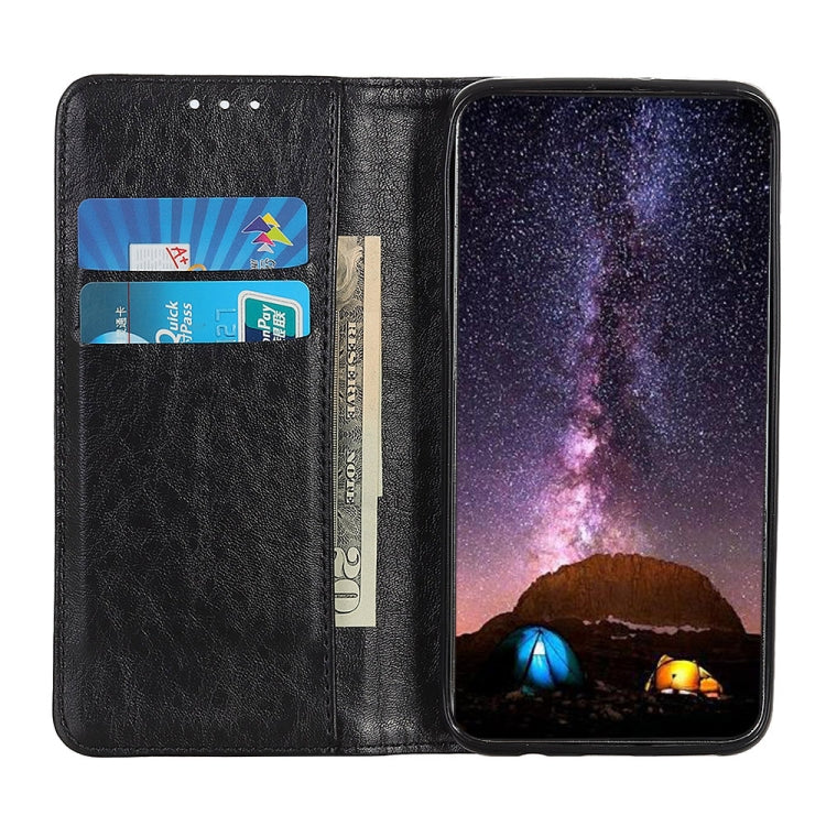 For iPhone 16 Pro Max Magnetic Crazy Horse Texture Horizontal Flip Leather Phone Case(Black) - iPhone 16 Pro Max Cases by PMC TechLife | Online Shopping South Africa | PMC TechLife | Buy Now Pay Later Mobicred
