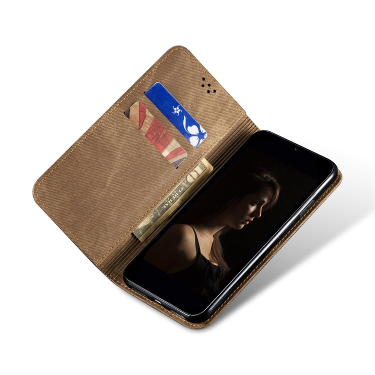 For vivo X100 Denim Texture Flip Leather Phone Case(Khaki) - X100 Cases by imak | Online Shopping South Africa | PMC Jewellery | Buy Now Pay Later Mobicred