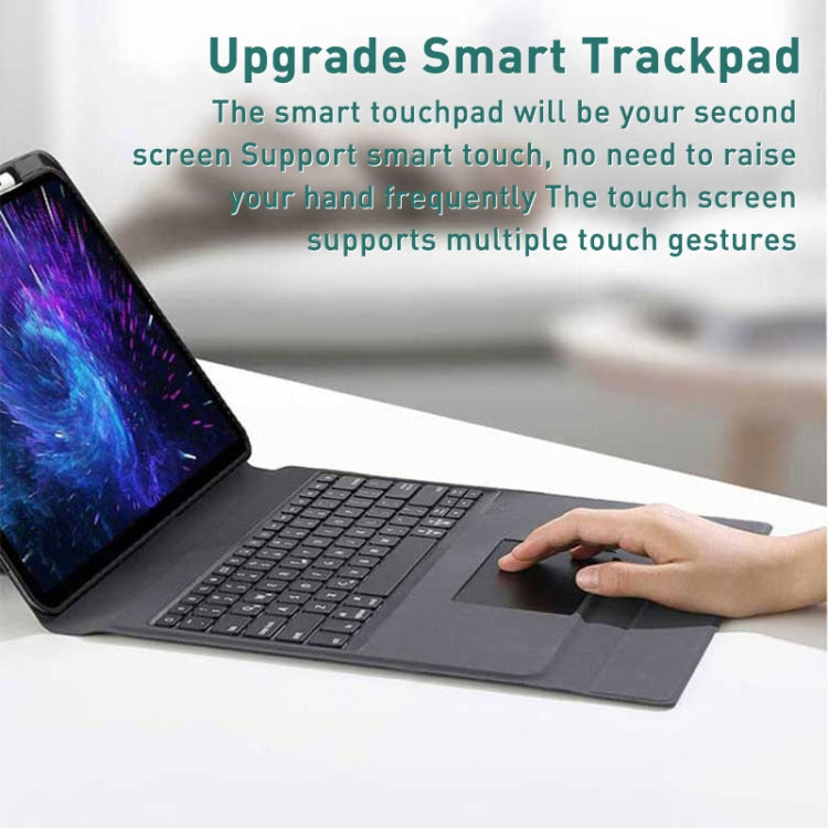 For iPad 10.2 2021 / 2020 / 2019 Integrated Bluetooth Keyboard Leather Case with Backlight & Touchpad(Black) - Universal by PMC Jewellery | Online Shopping South Africa | PMC Jewellery