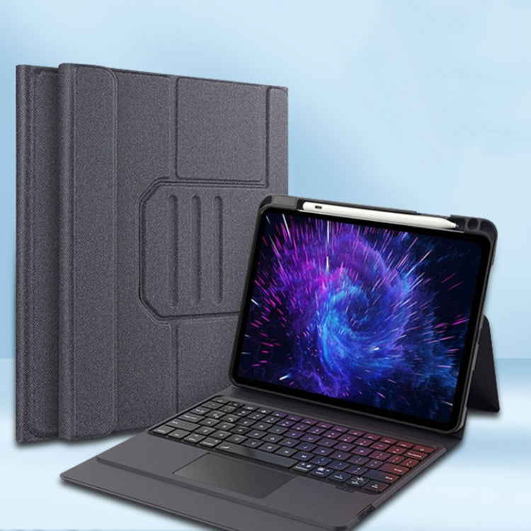 For iPad Pro 12.9 2022 / 2021 / 2020 Integrated Bluetooth Keyboard Leather Case with Backlight & Touchpad(Black) - For iPad Pro by PMC TechLife | Online Shopping South Africa | PMC TechLife