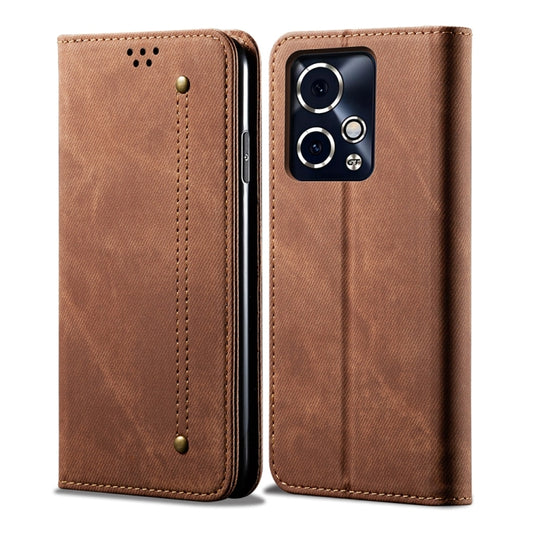 For Honor 90 GT Denim Texture Flip Leather Phone Case(Brown) - Honor Cases by PMC Jewellery | Online Shopping South Africa | PMC Jewellery | Buy Now Pay Later Mobicred