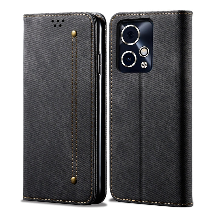 For Honor 90 GT Denim Texture Flip Leather Phone Case(Black) - Honor Cases by PMC Jewellery | Online Shopping South Africa | PMC Jewellery | Buy Now Pay Later Mobicred