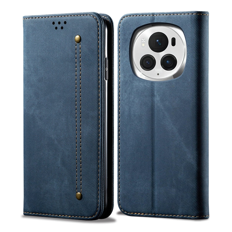 For Honor Magic6 Denim Texture Flip Leather Phone Case(Blue) - Honor Cases by PMC Jewellery | Online Shopping South Africa | PMC Jewellery | Buy Now Pay Later Mobicred