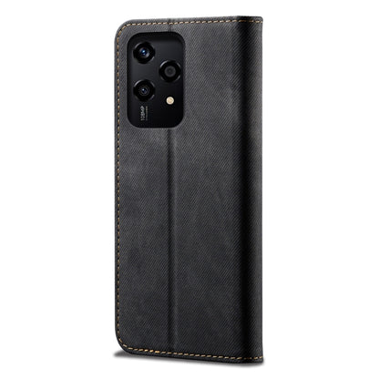 For Honor 200 Lite Global Denim Texture Flip Leather Phone Case(Black) - Honor Cases by PMC Jewellery | Online Shopping South Africa | PMC Jewellery | Buy Now Pay Later Mobicred