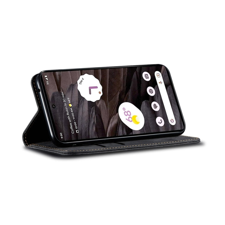 For Honor 200 Lite Global Denim Texture Flip Leather Phone Case(Black) - Honor Cases by PMC TechLife | Online Shopping South Africa | PMC TechLife | Buy Now Pay Later Mobicred