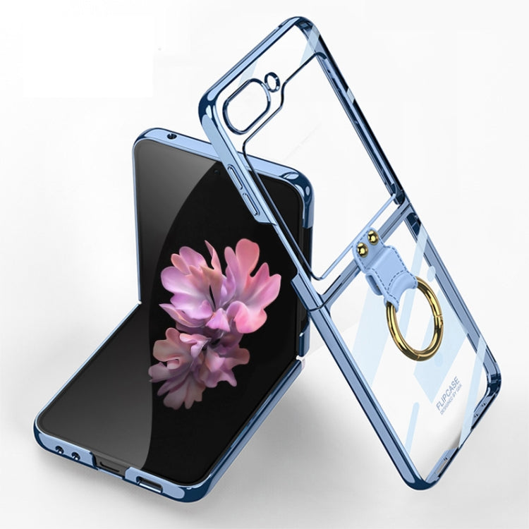 For Samsung Galaxy Z Flip6 GKK Electroplating Phone Case with Ring(Blue) - Galaxy Z Flip6 5G Cases by GKK | Online Shopping South Africa | PMC Jewellery | Buy Now Pay Later Mobicred