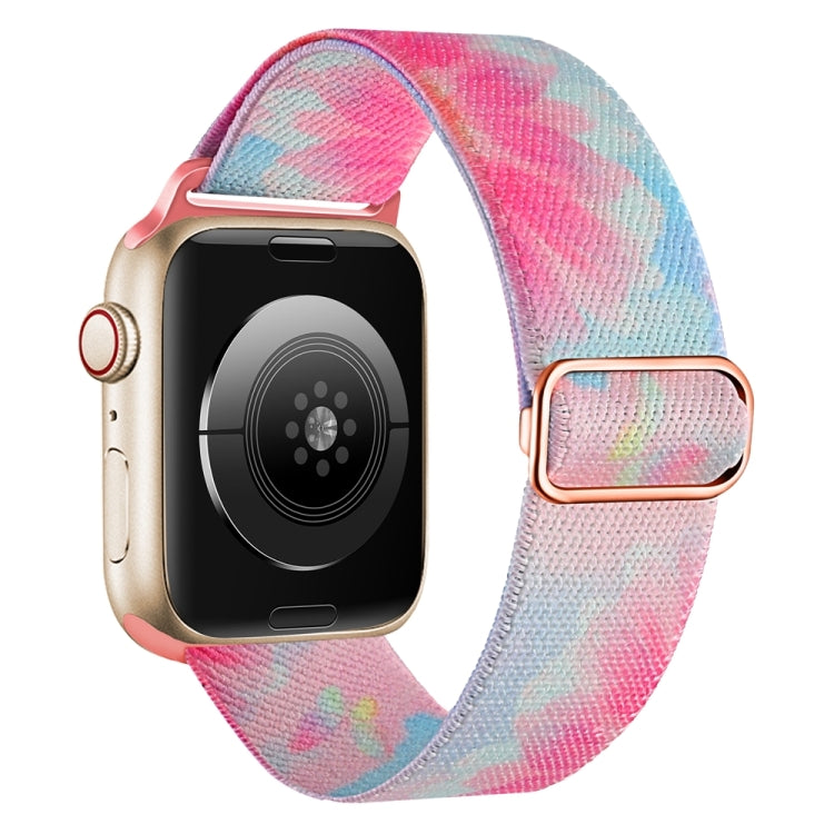 For Apple Watch 8 41mm Painted Pattern Nylon Replacement Watch Band(Flower Butterfly) - Watch Bands by PMc TechLife | Online Shopping South Africa | PMc TechLife | Buy Now Pay Later Mobicred