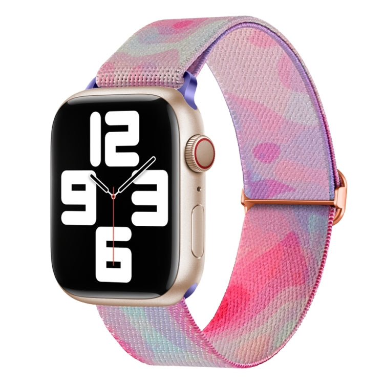 For Apple Watch 8 45mm  Painted Pattern Nylon Replacement Watch Band(Ladder Purple Blue) - free shipping - PMc TechLife - Order now!
