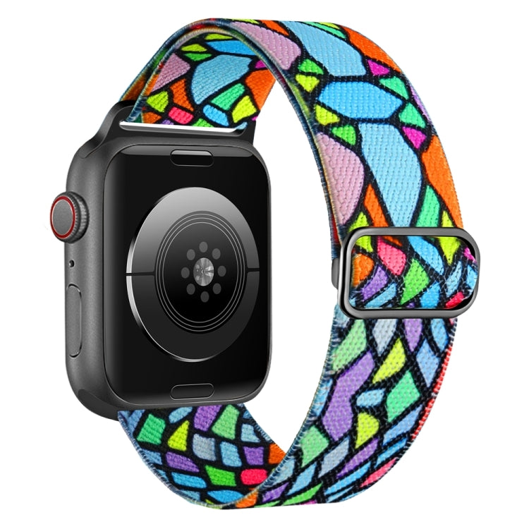 For Apple Watch SE 40mm Painted Pattern Nylon Replacement Watch Band(Geometric Rainbow) - free shipping - PMc TechLife - Order now!