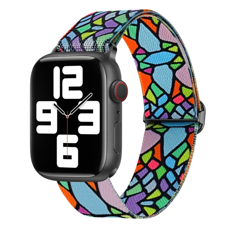 For Apple Watch 6 40mm Painted Pattern Nylon Replacement Watch Band(Geometric Rainbow) - Watch Bands by PMc TechLife | Online Shopping South Africa | PMc TechLife | Buy Now Pay Later Mobicred