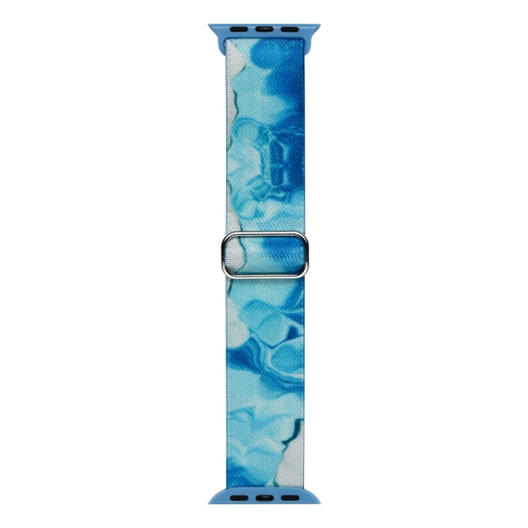 For Apple Watch 4 44mm Painted Pattern Nylon Replacement Watch Band(Ocean Blue) - Watch Bands by PMc TechLife | Online Shopping South Africa | PMc TechLife | Buy Now Pay Later Mobicred