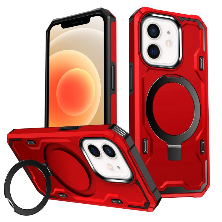 For iPhone 12 / 12 Pro Patronus MagSafe Magnetic Holder Phone Case(Red) - iPhone 12 / 12 Pro Cases by PMC Jewellery | Online Shopping South Africa | PMC Jewellery