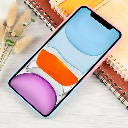 For iPhone 11 Gradient Silicone Shockproof Magsafe Phone Case with Lens Film(Pink Blue) - iPhone 11 Cases by PMC Jewellery | Online Shopping South Africa | PMC Jewellery