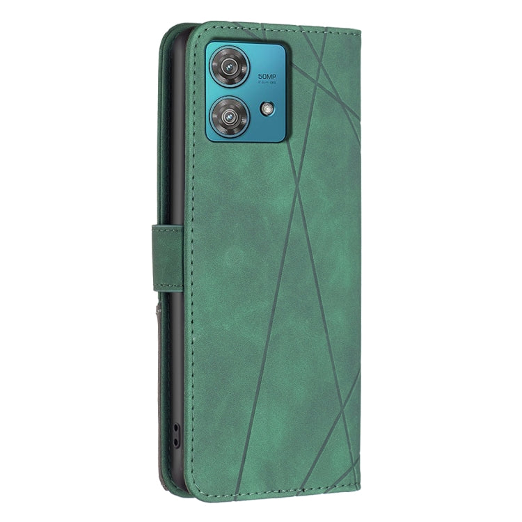 For Motorola Edge 40 Neo Magnetic Buckle Rhombus Texture Leather Phone Case(Green) - Motorola Cases by PMC Jewellery | Online Shopping South Africa | PMC Jewellery | Buy Now Pay Later Mobicred