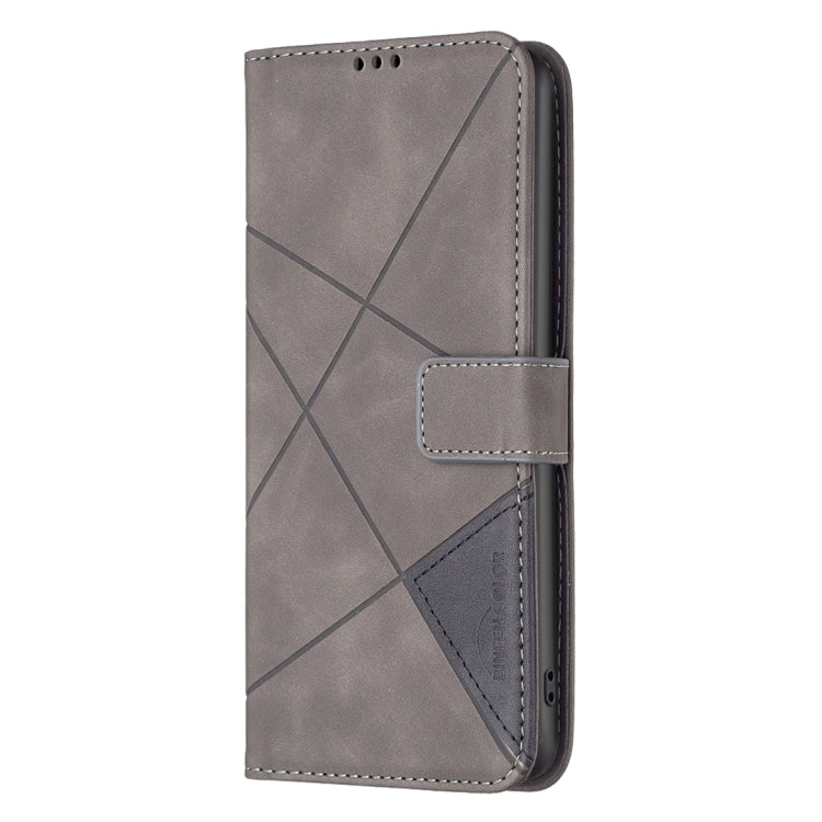 For Motorola Moto G54 5G EU Edition Magnetic Buckle Rhombus Texture Leather Phone Case(Grey) - Motorola Cases by PMC Jewellery | Online Shopping South Africa | PMC Jewellery | Buy Now Pay Later Mobicred